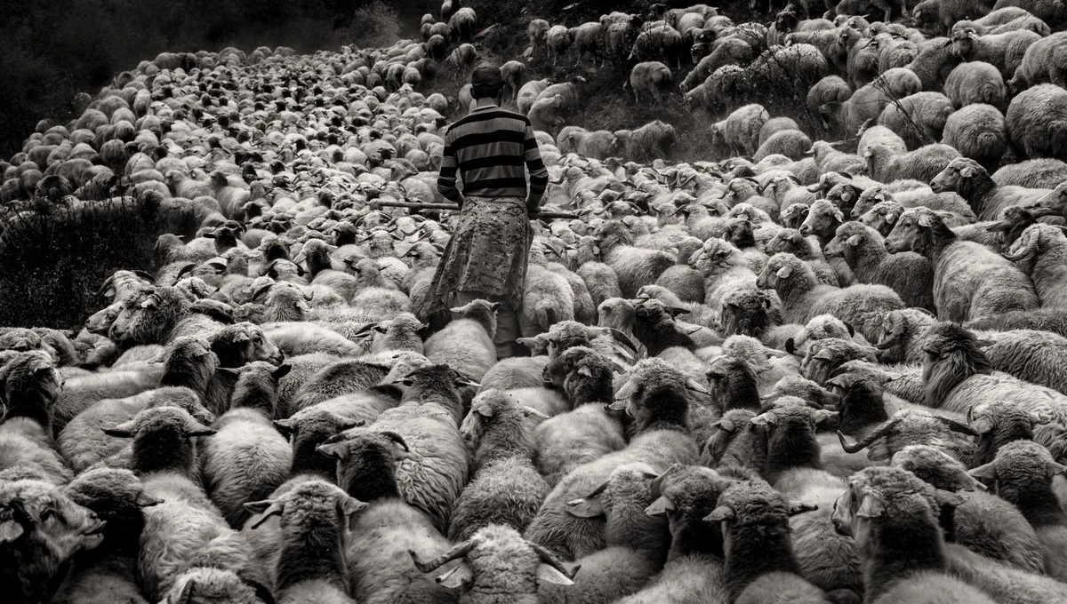 Sheep drive Tusheti, Georgia